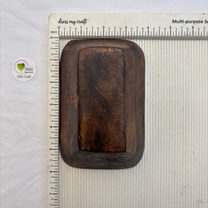 Square Edge Boat Wooden Candle Bowl