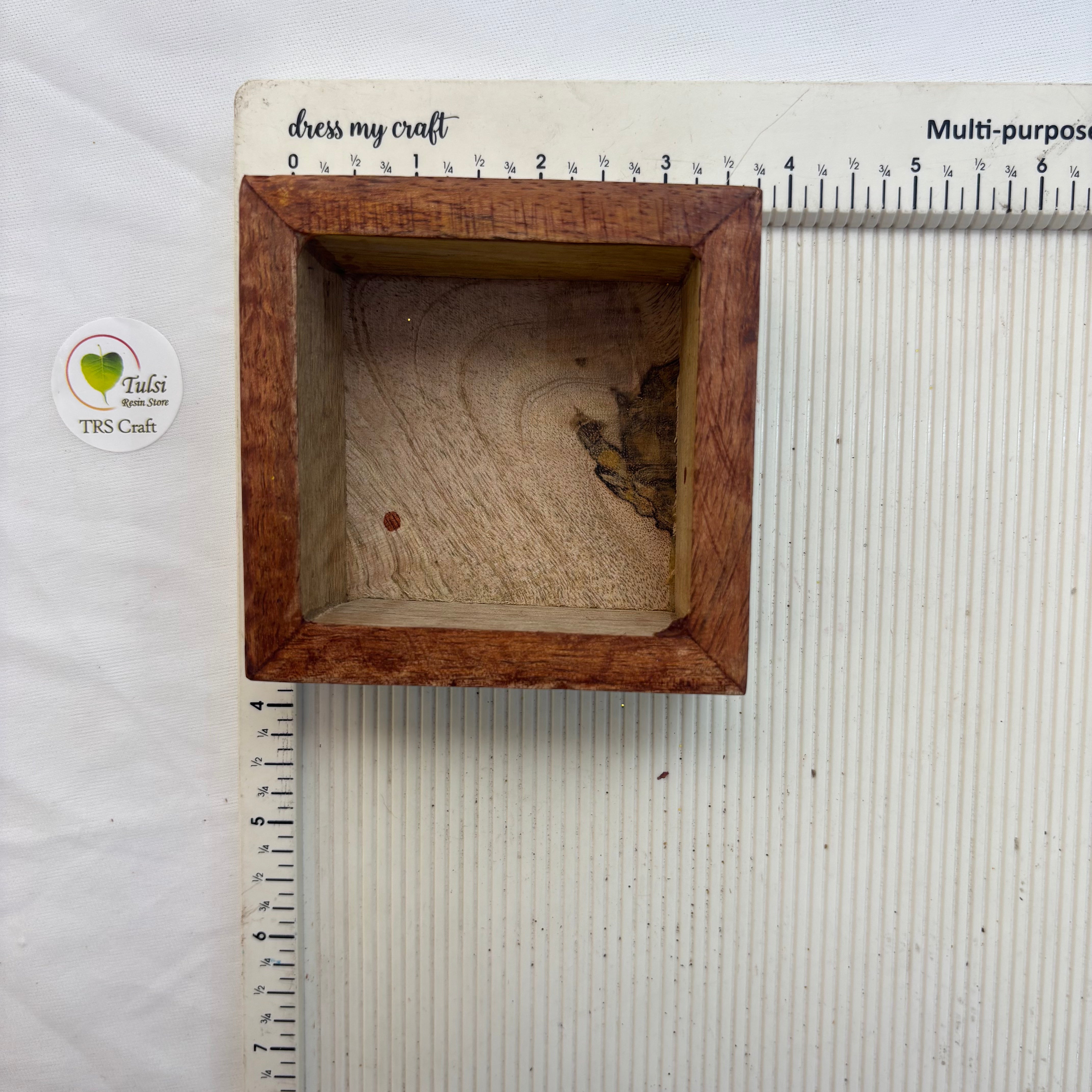 Square Wooden Candle Bowl