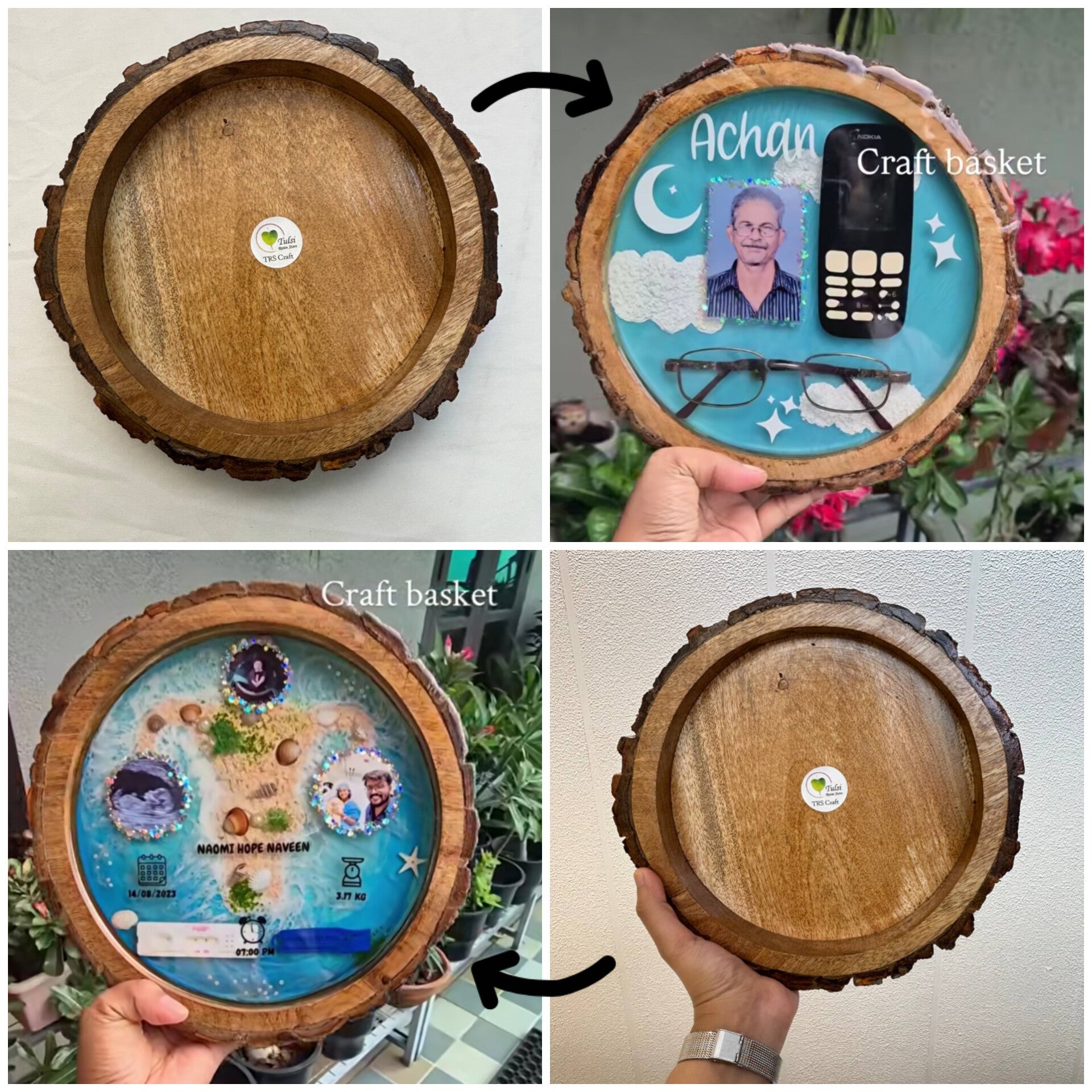 Buckle Tray Wooden Candle Bowl