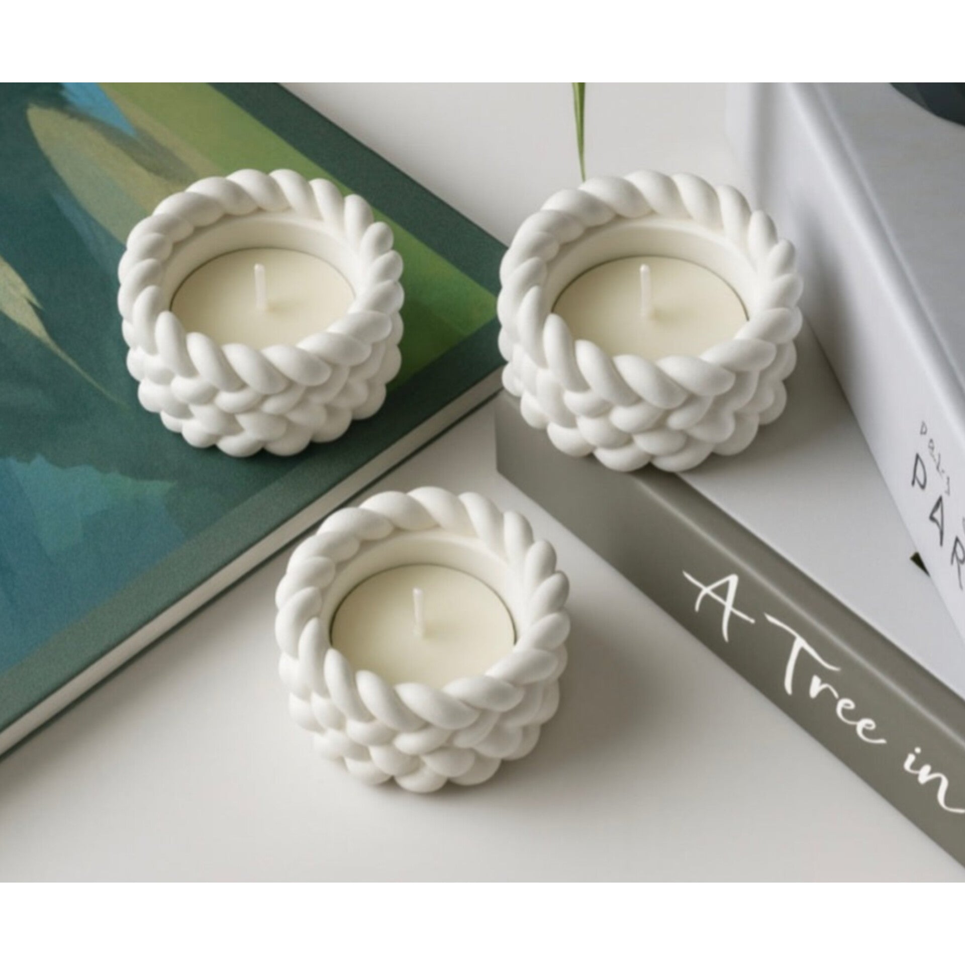 Concrete Jars (A6) - Twisted Round Tulsi Resin Store