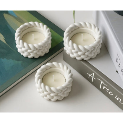 Concrete Jars (A6) - Twisted Round Tulsi Resin Store
