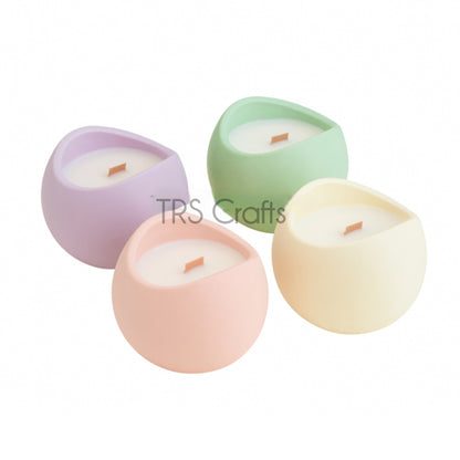 Concrete Jars (A9) - Wavy Round Tulsi Resin Store