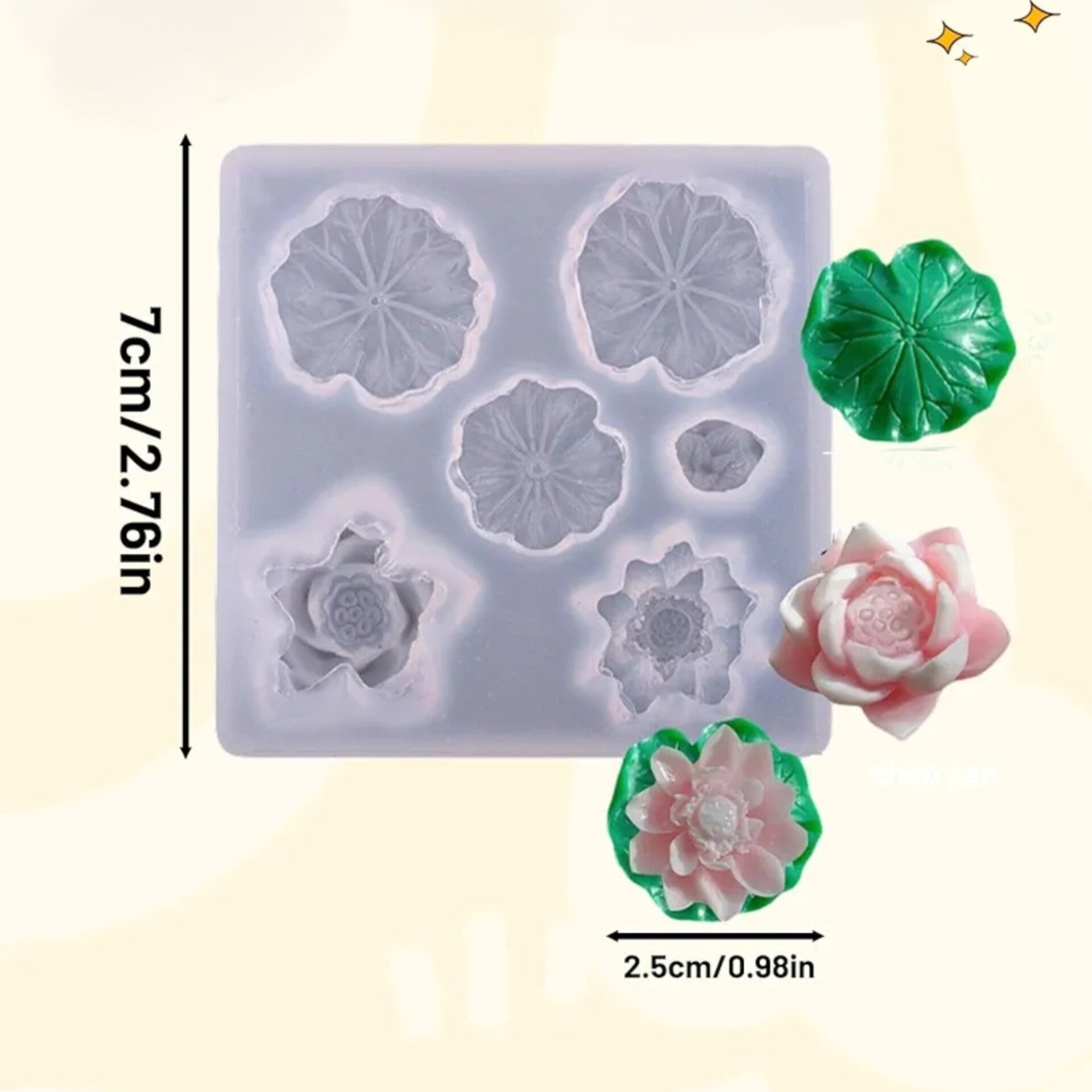 Lotus Pond Miniature Mould (A) - 6 Cavity (HM) Tulsi Resin Store