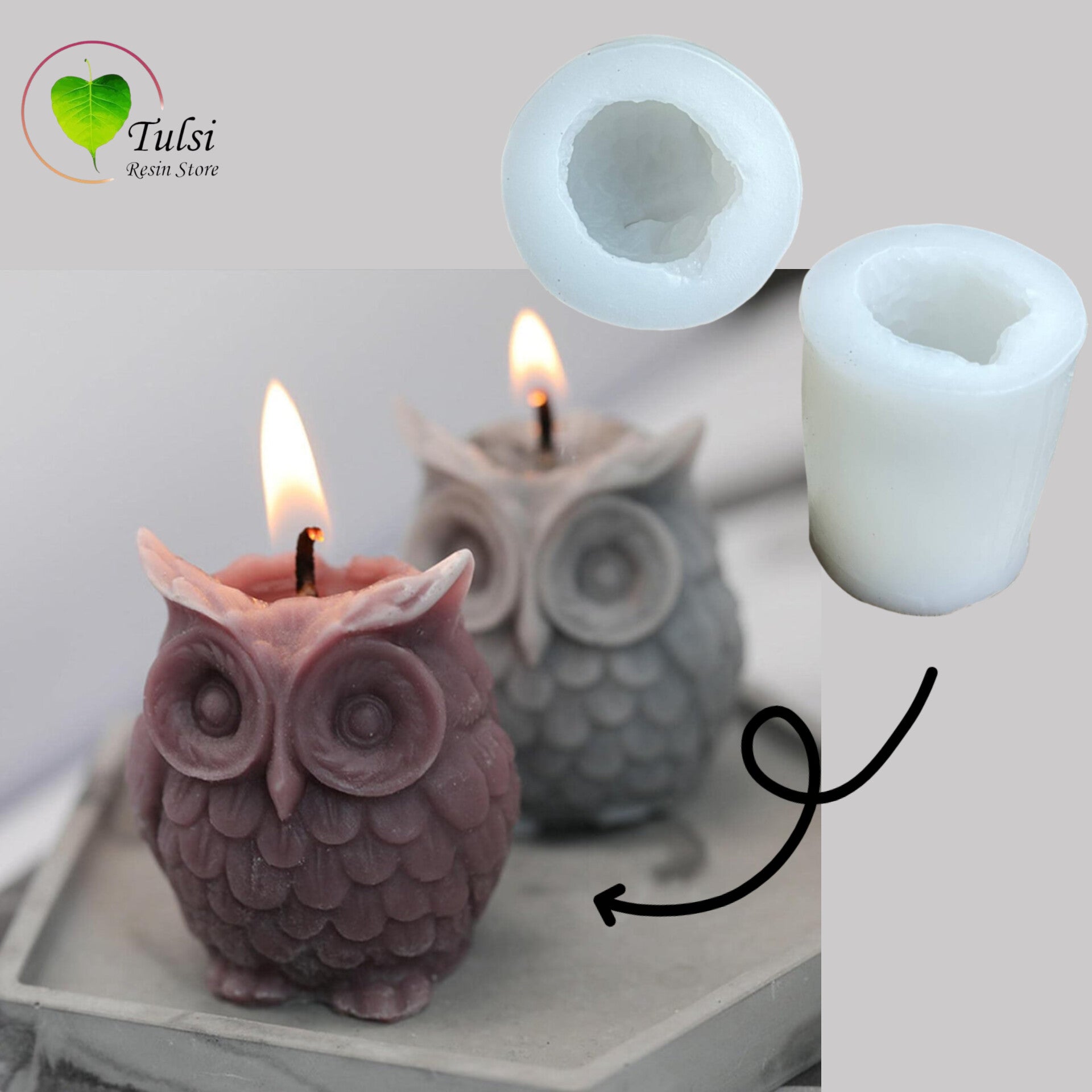 3D Owl Candle Mould (B)