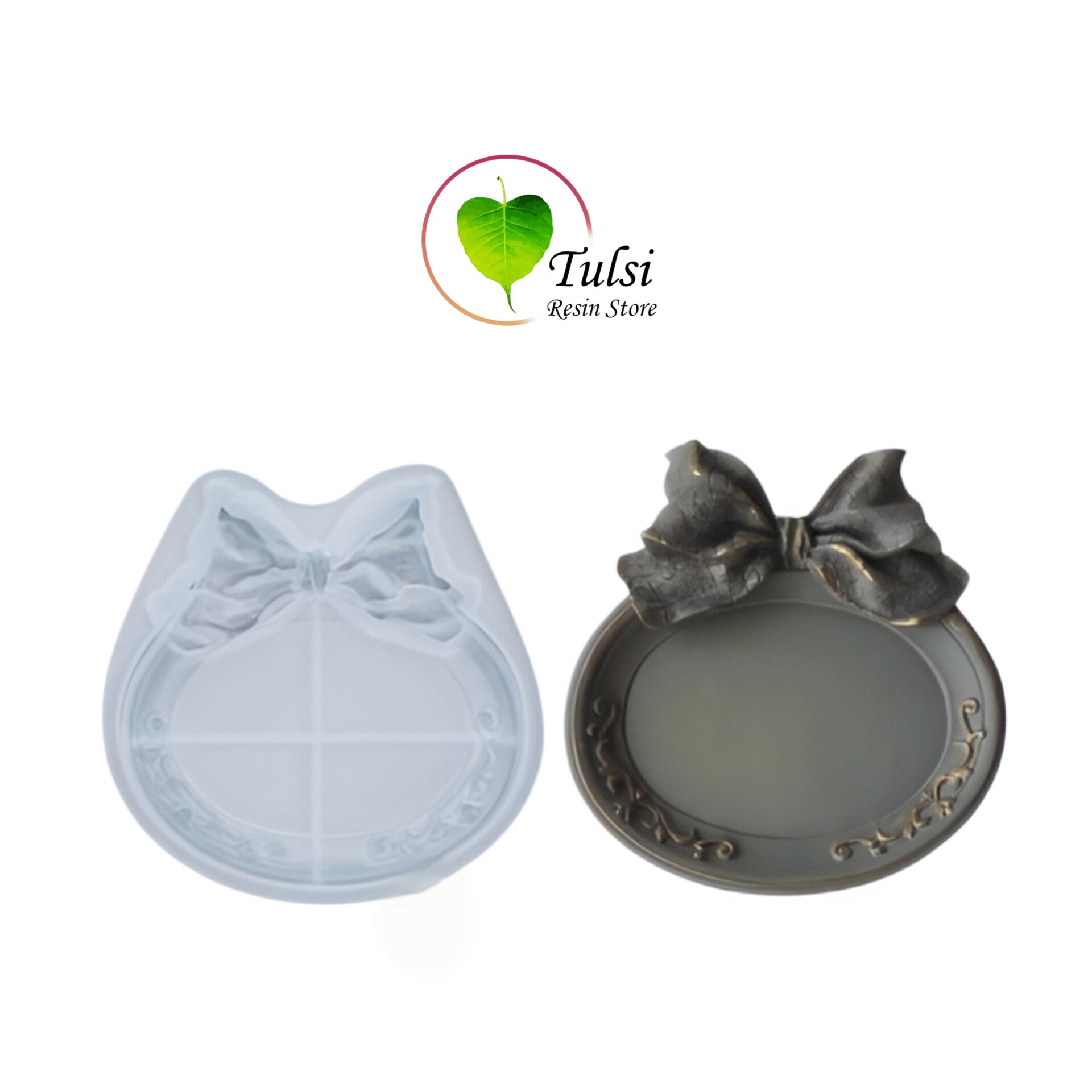 Oval Frame Mould (F) - Big Bow