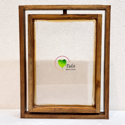 Teakwood Floating Frame (N) - Rotating Centre Tulsi Resin Store