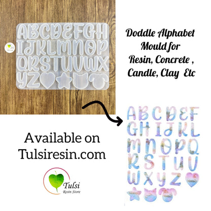 Doodle Back Alphabet Mould - - tulsiresin