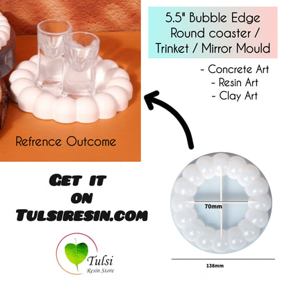 Bubble Edge Round Coaster Mould (A) Tulsi Resin Store