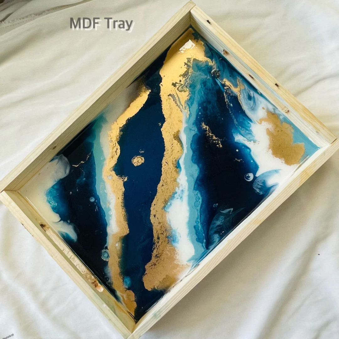 DIY Rectangle MDF Tray Coasters Kit Tulsi Resin Store