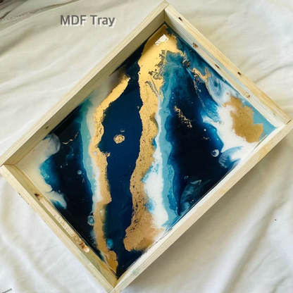 DIY Rectangle MDF Tray Coasters Kit Tulsi Resin Store