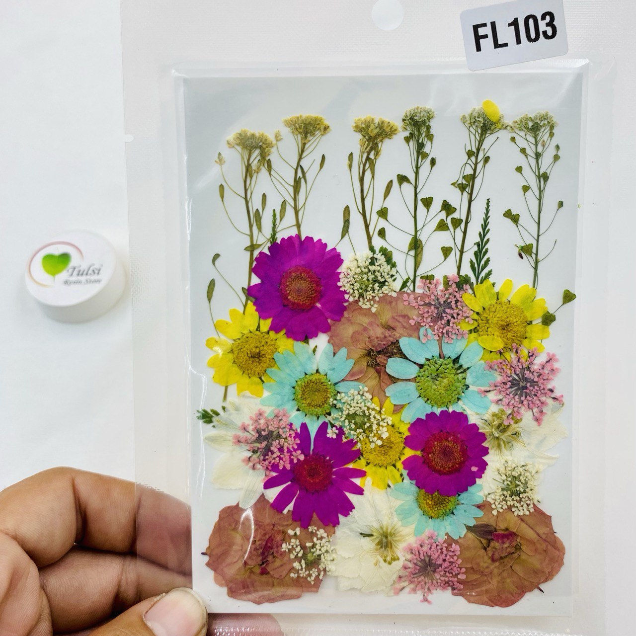 Pressed Flower Sheet MF - 33 Tulsi Resin Store