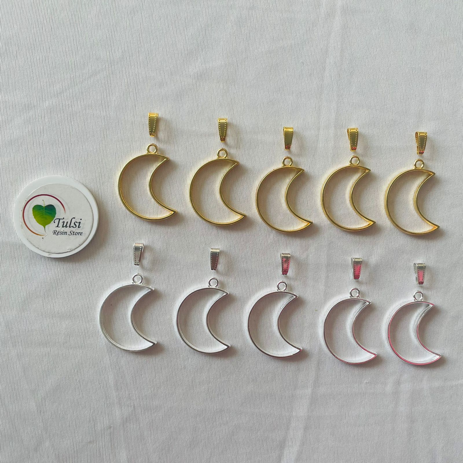 Moon Bazels With Clasp (5 Pc) - - Tulsi Resin Store
