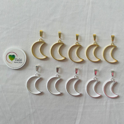 Moon Bazels With Clasp (5 Pc) - - Tulsi Resin Store