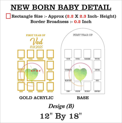 Custom Acrylic - One Year Baby Frame