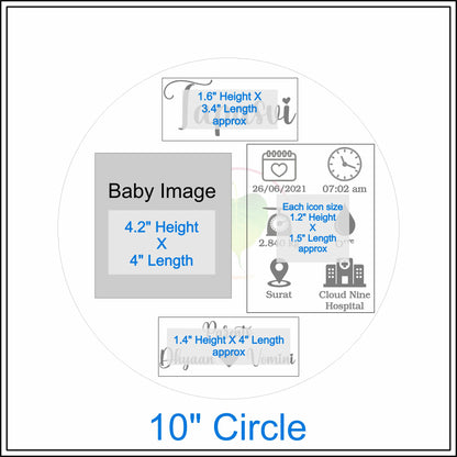 Custom Metal Sticker - New Born Details