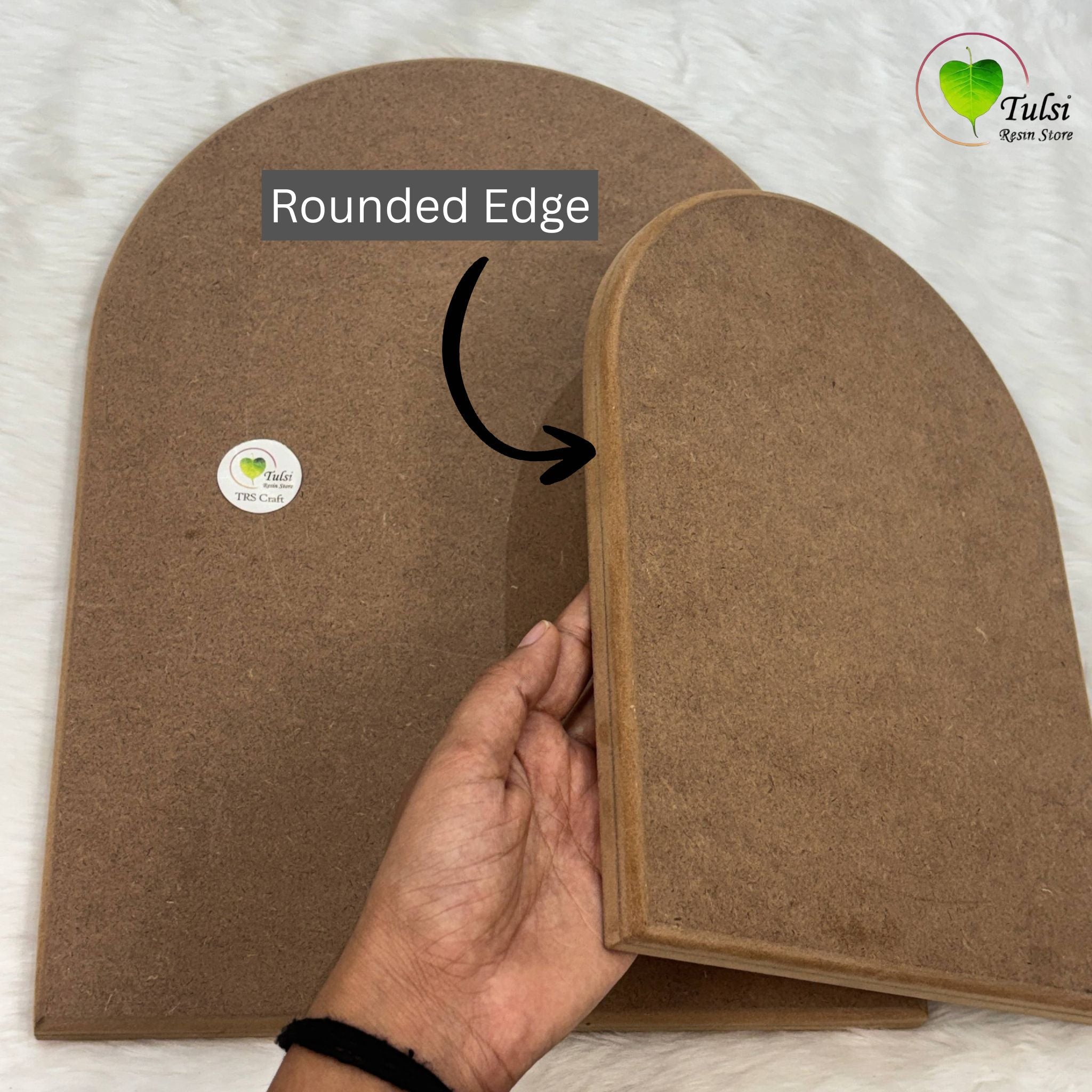 MDF Rounded Edge Nameplate/Frame Base - Arch Shape Tulsi Resin Store