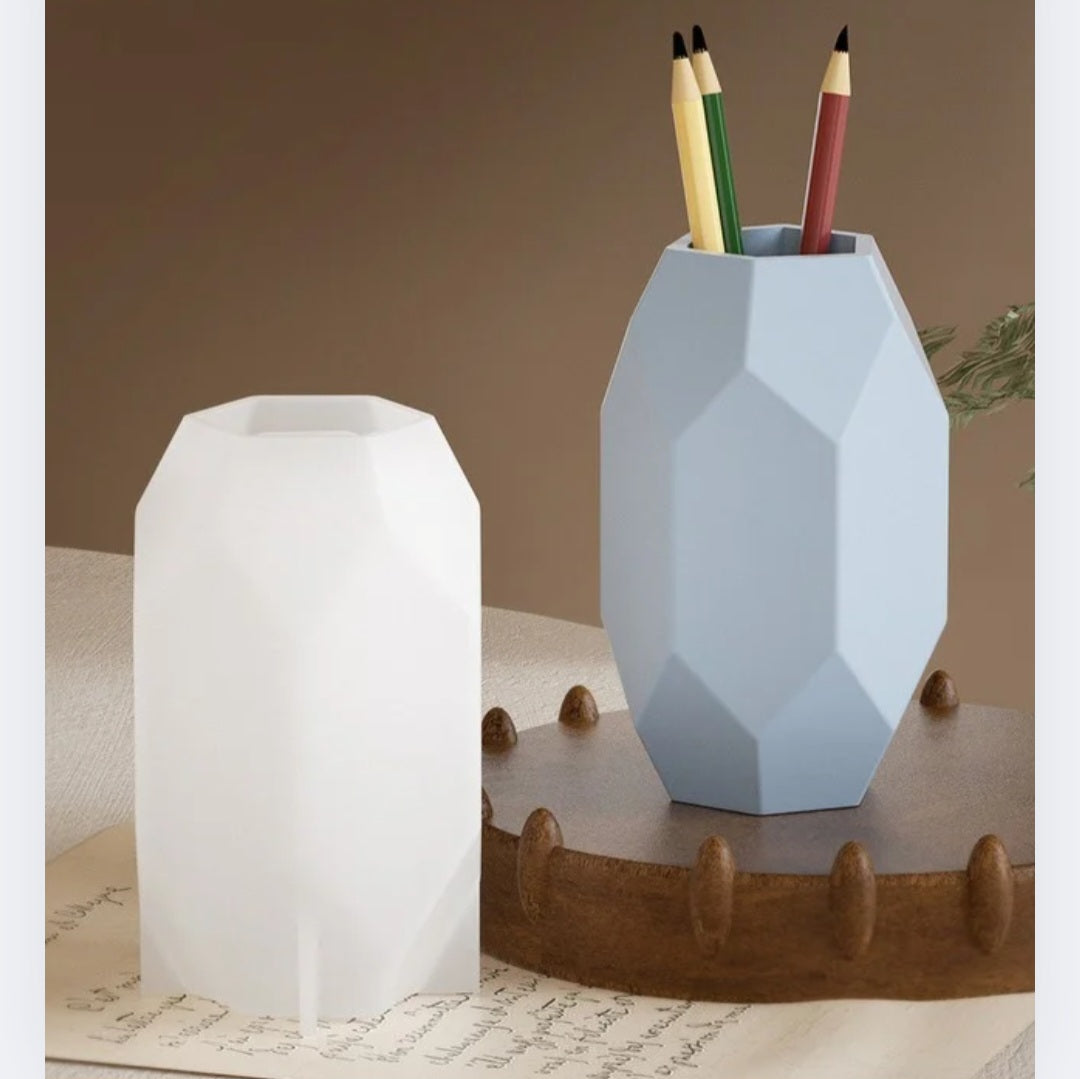 Hexa Facet Candle Holder Mould (A) - Tall