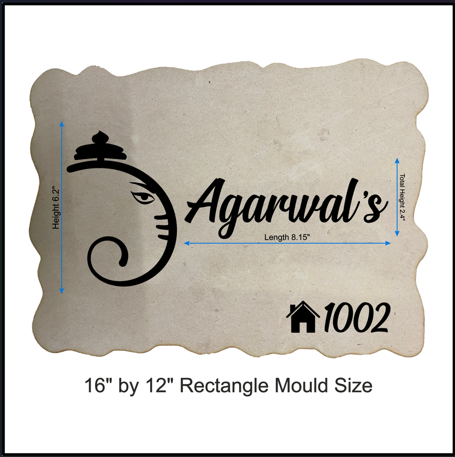 Custom Nameplate Base + Acrylic Name (Design A)