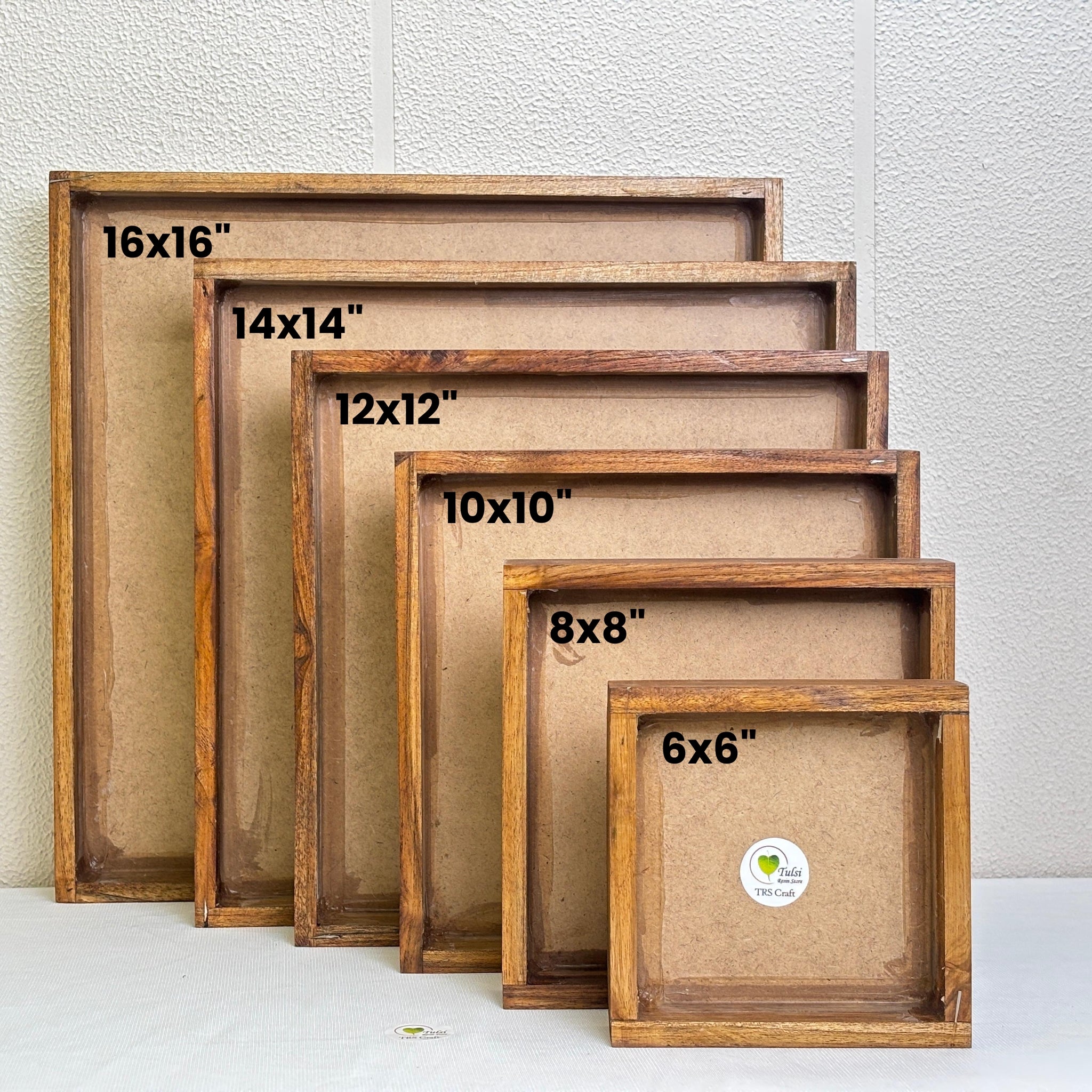 Teakwood Floating Frame (P) - MDF Base Tulsi Resin Store