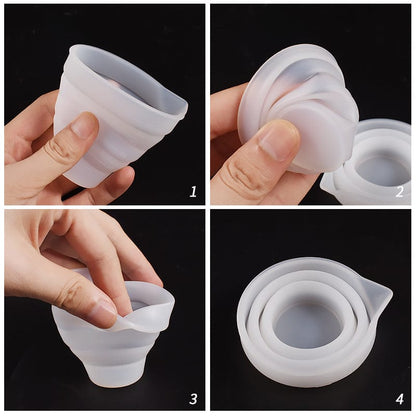 Foldable Measuring Silicon Cup - #colour_ - Tulsi Resin Store