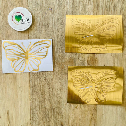 Vinyl Sticker - Big Butterfly Gold Sticker (2) tulsiresin