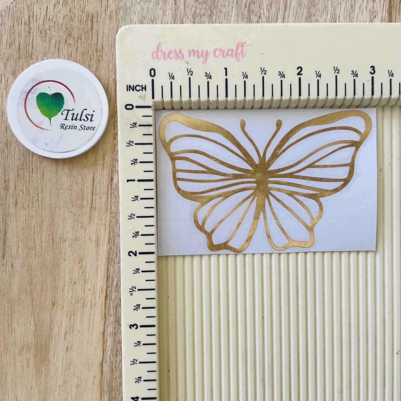 Vinyl Sticker - Big Butterfly Gold Sticker (2) tulsiresin