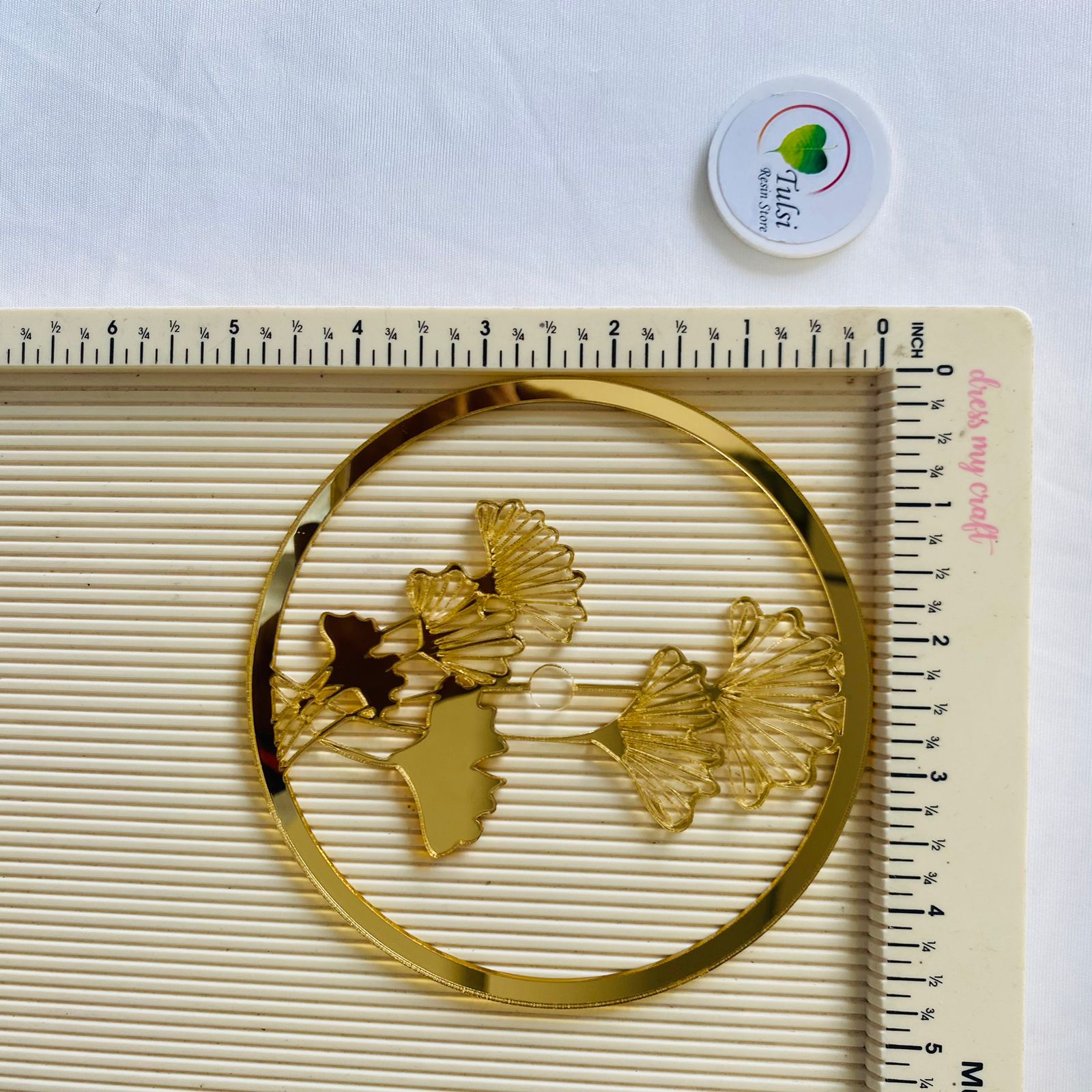 5" Gold Acrylic Ring Design (B) Tulsi Resin Store