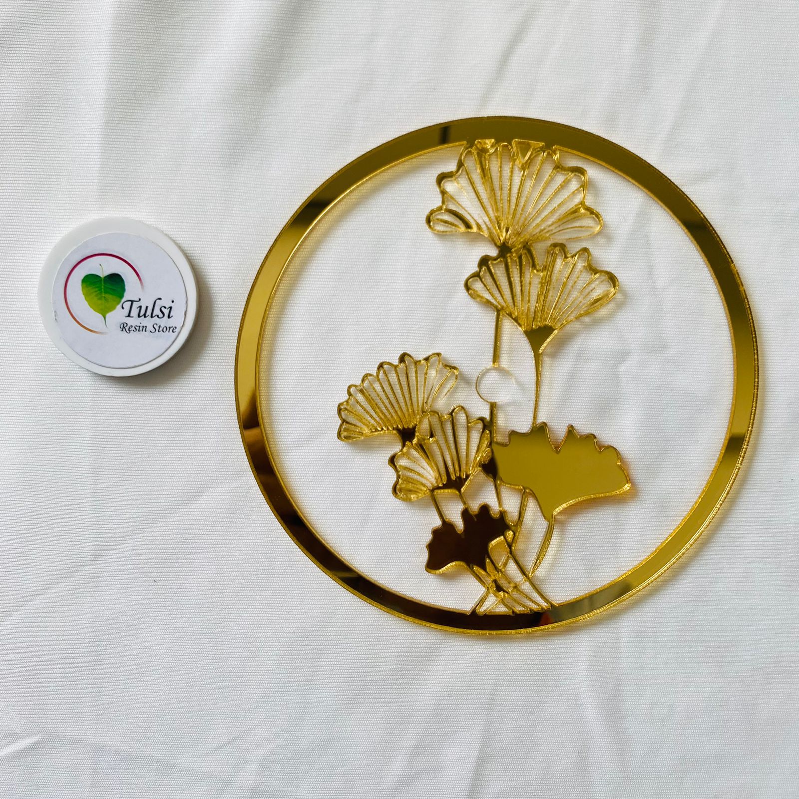 5" Gold Acrylic Ring Design (B) Tulsi Resin Store