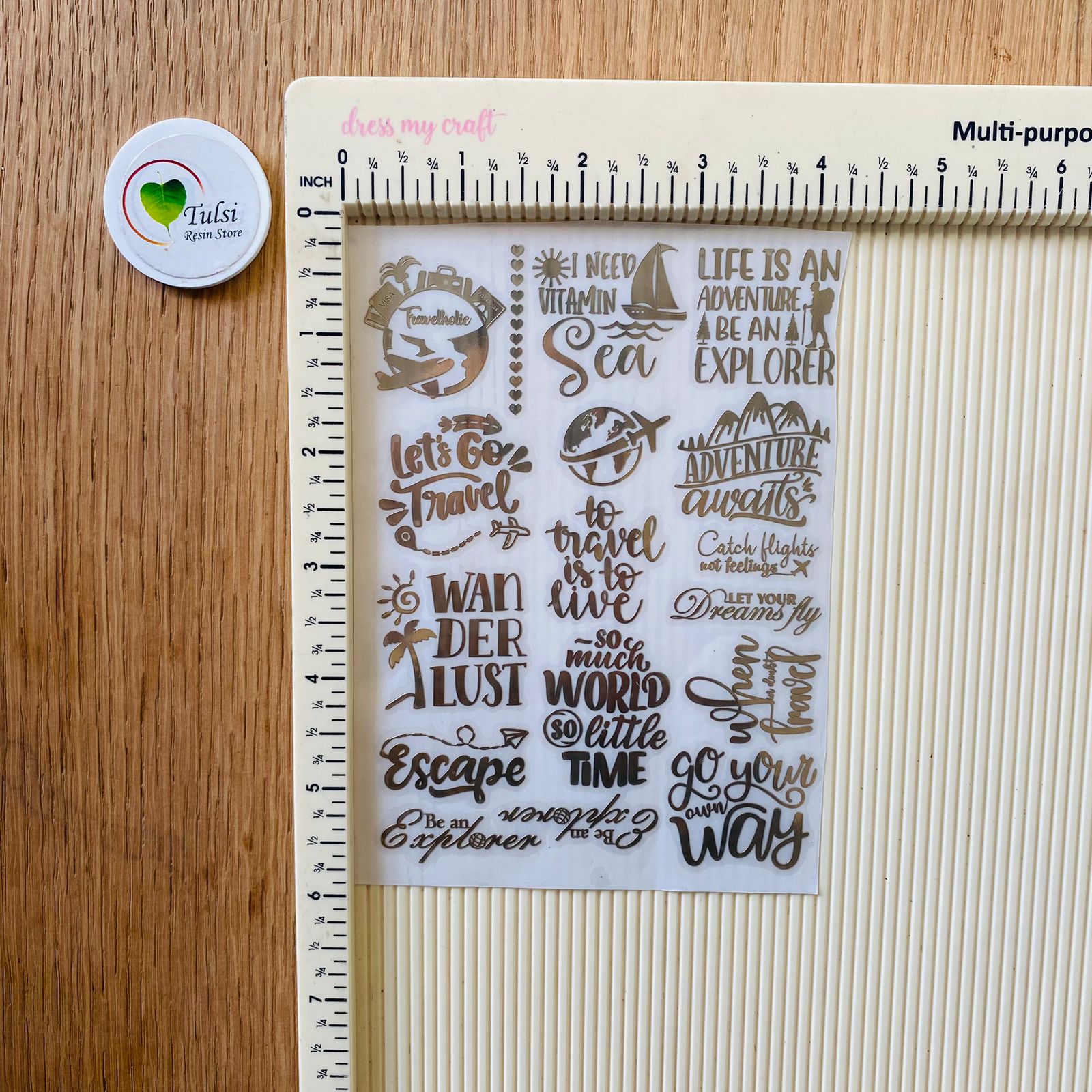 Metal Sticker - A6 Travel Caption (C) Tulsi Resin Store
