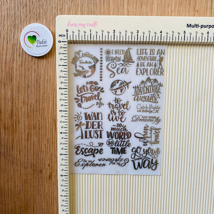 Metal Sticker - A6 Travel Caption (C) Tulsi Resin Store