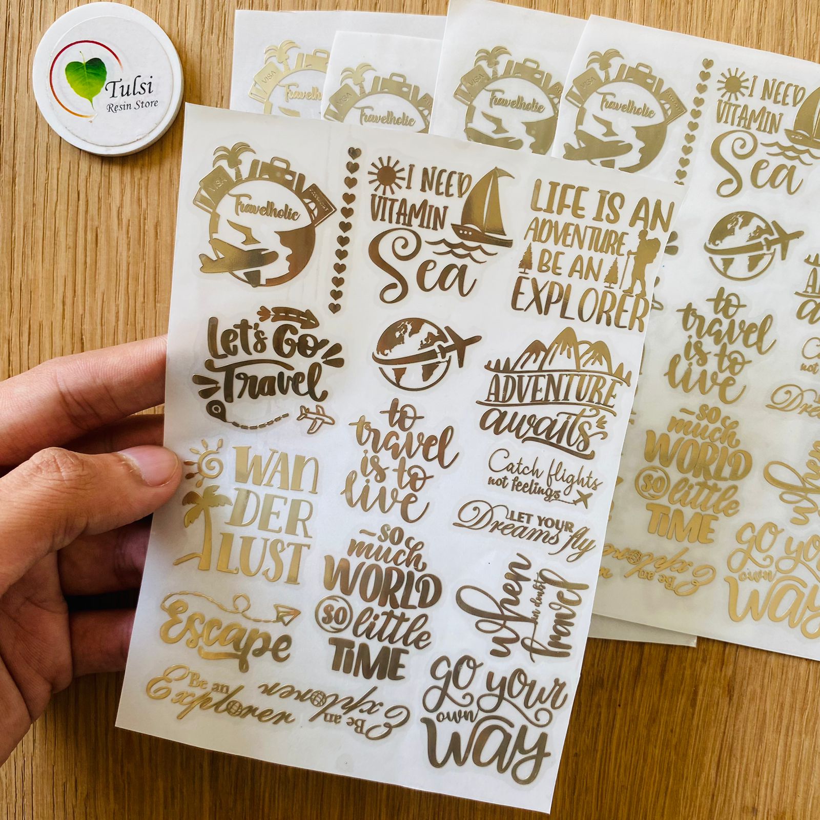 Metal Sticker - A6 Travel Caption (C) Tulsi Resin Store