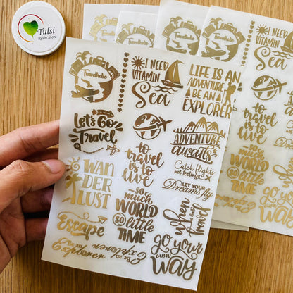 Metal Sticker - A6 Travel Caption (C) Tulsi Resin Store