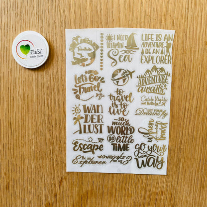 Metal Sticker - A6 Travel Caption (C) Tulsi Resin Store