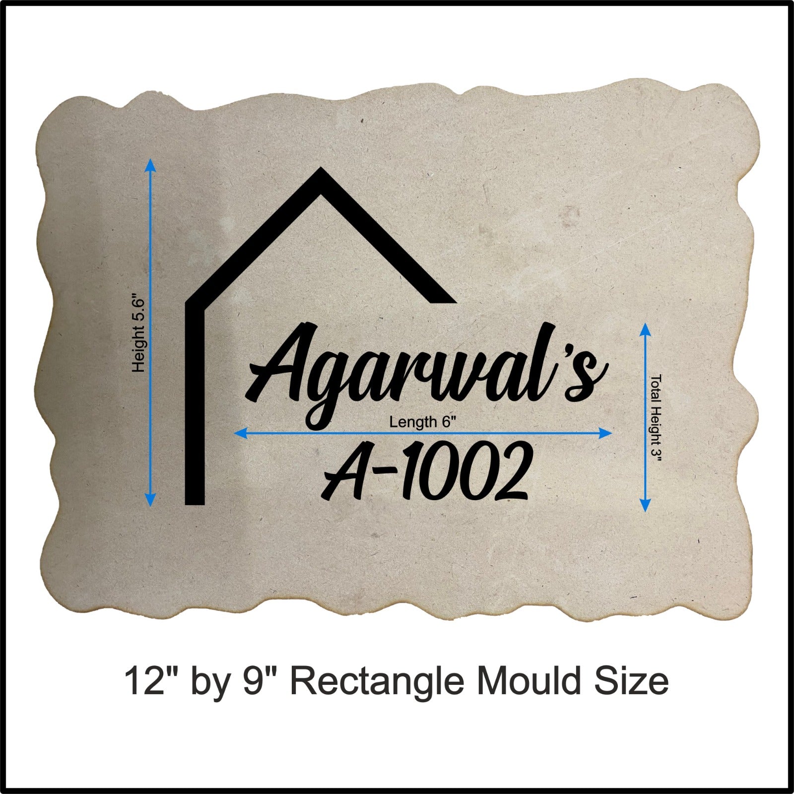 Custom Nameplate Base + Acrylic Name (Design E)