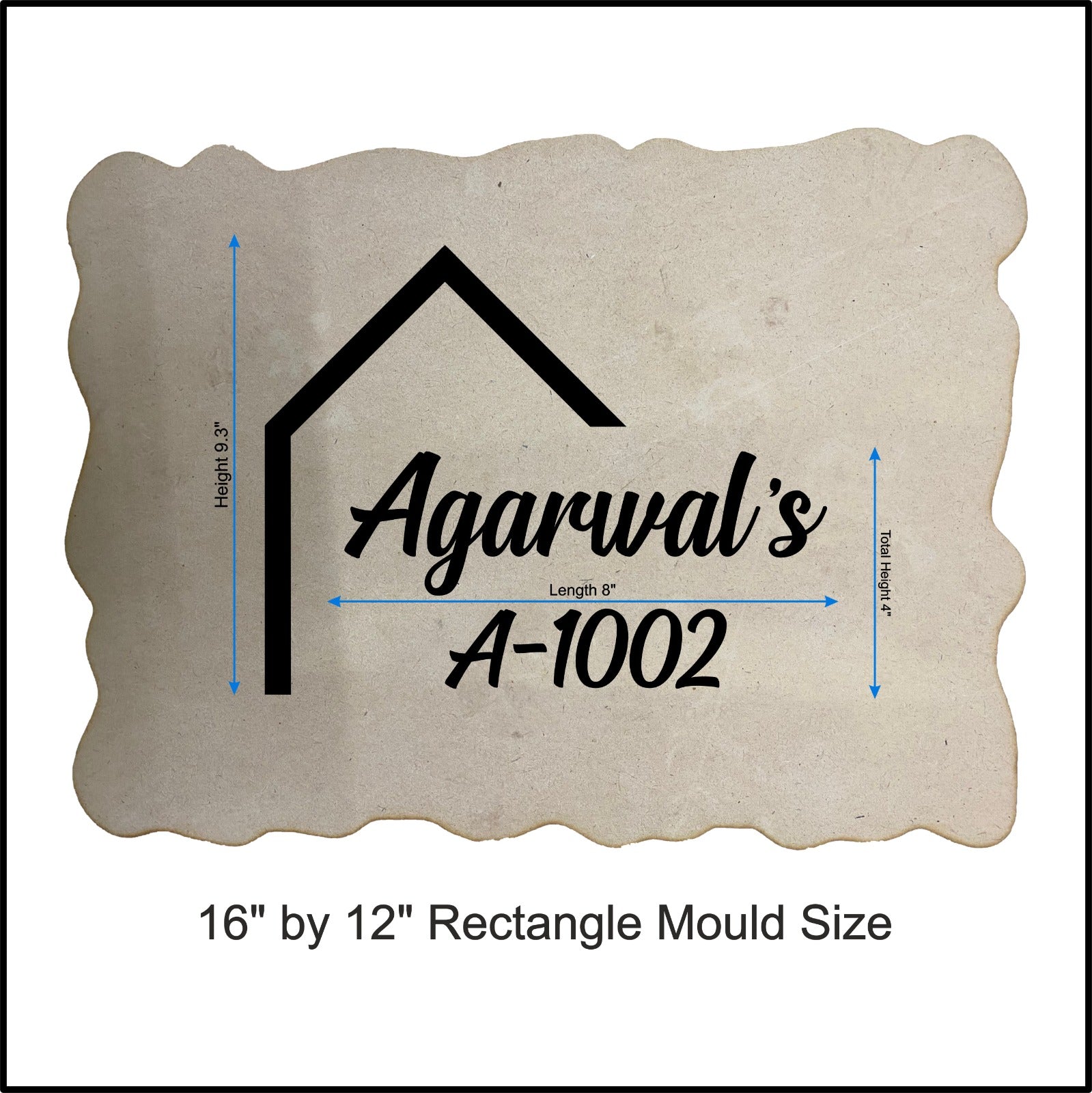 Custom Nameplate Base + Acrylic Name (Design E)
