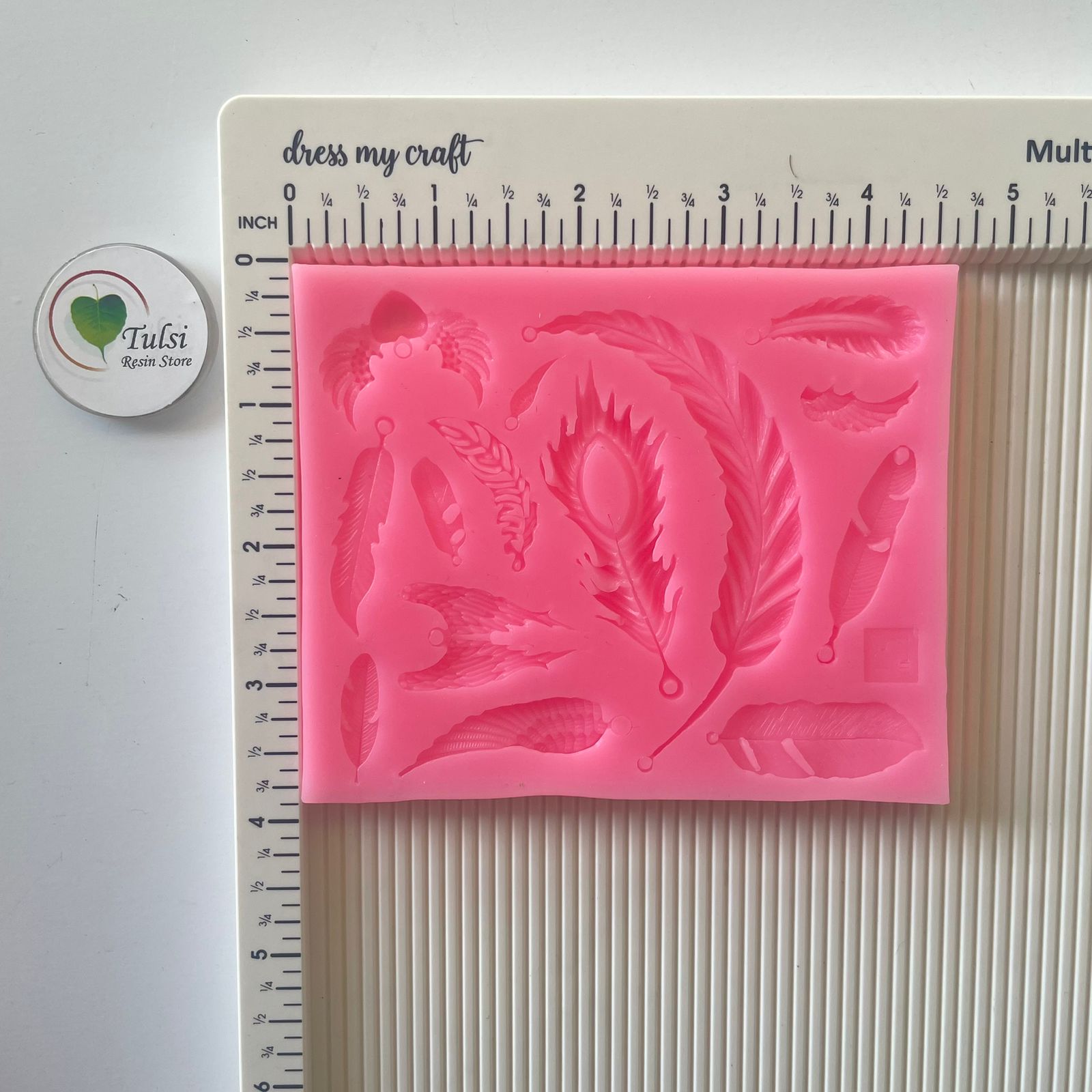 Pink Feather Charm Mould (B) Tulsi Resin Store
