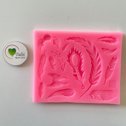 Pink Feather Charm Mould (B) Tulsi Resin Store