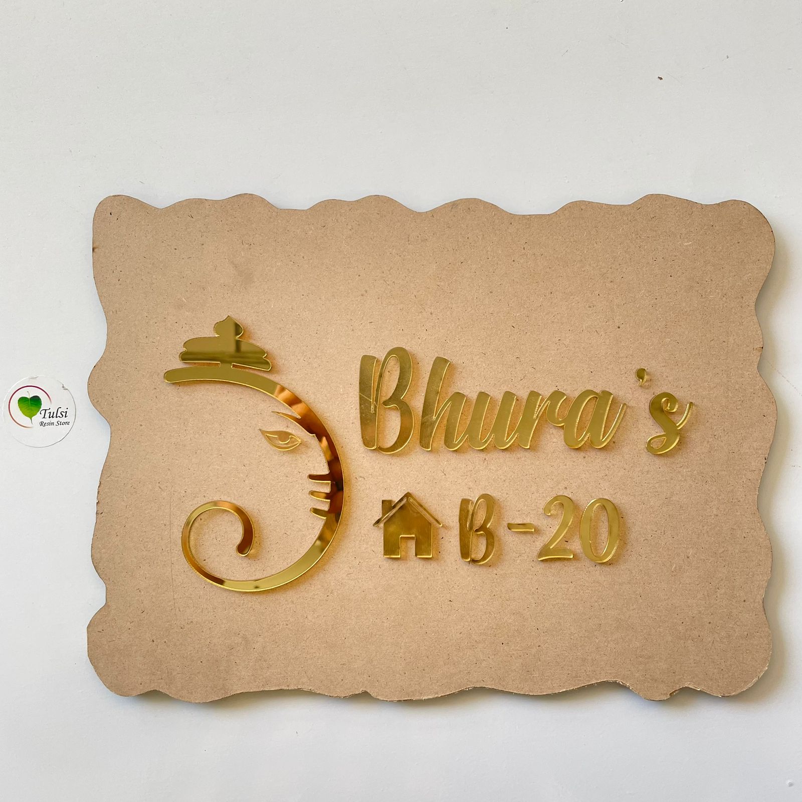Custom Nameplate Base + Acrylic Name (Design A)