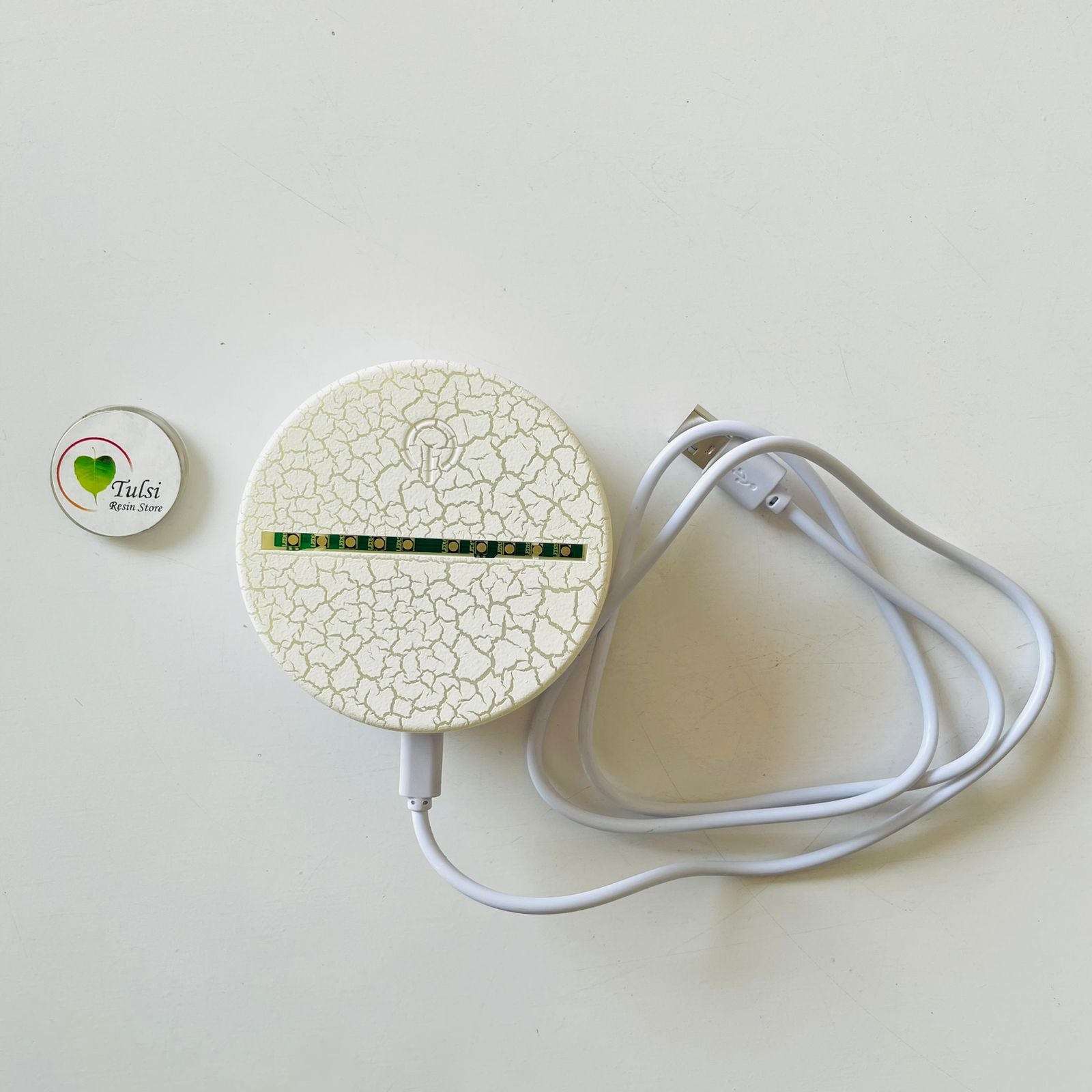RGB Round led Light With Transparent Acrylic Tulsi Resin Store