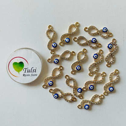 Diamond Evil Eye Two Hook Charm (D) Tulsi Resin Store