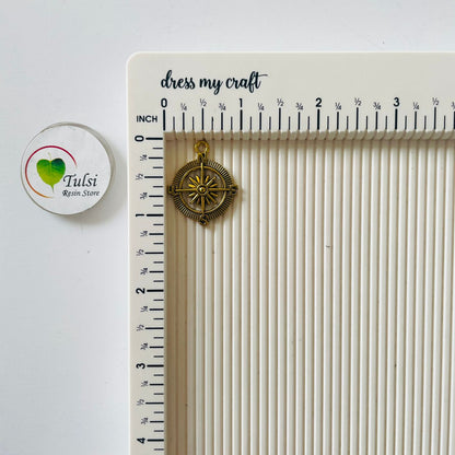 Gold Charm - Compass Tulsi Resin Store