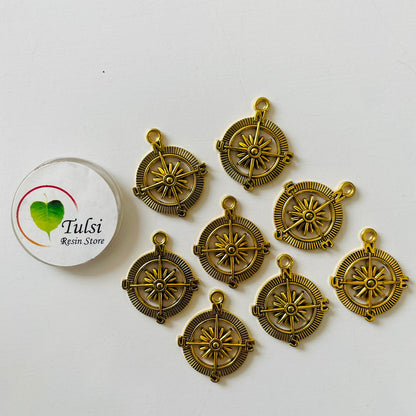 Gold Charm - Compass Tulsi Resin Store