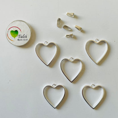 Heart Bazels With Clasp (5 Pc)