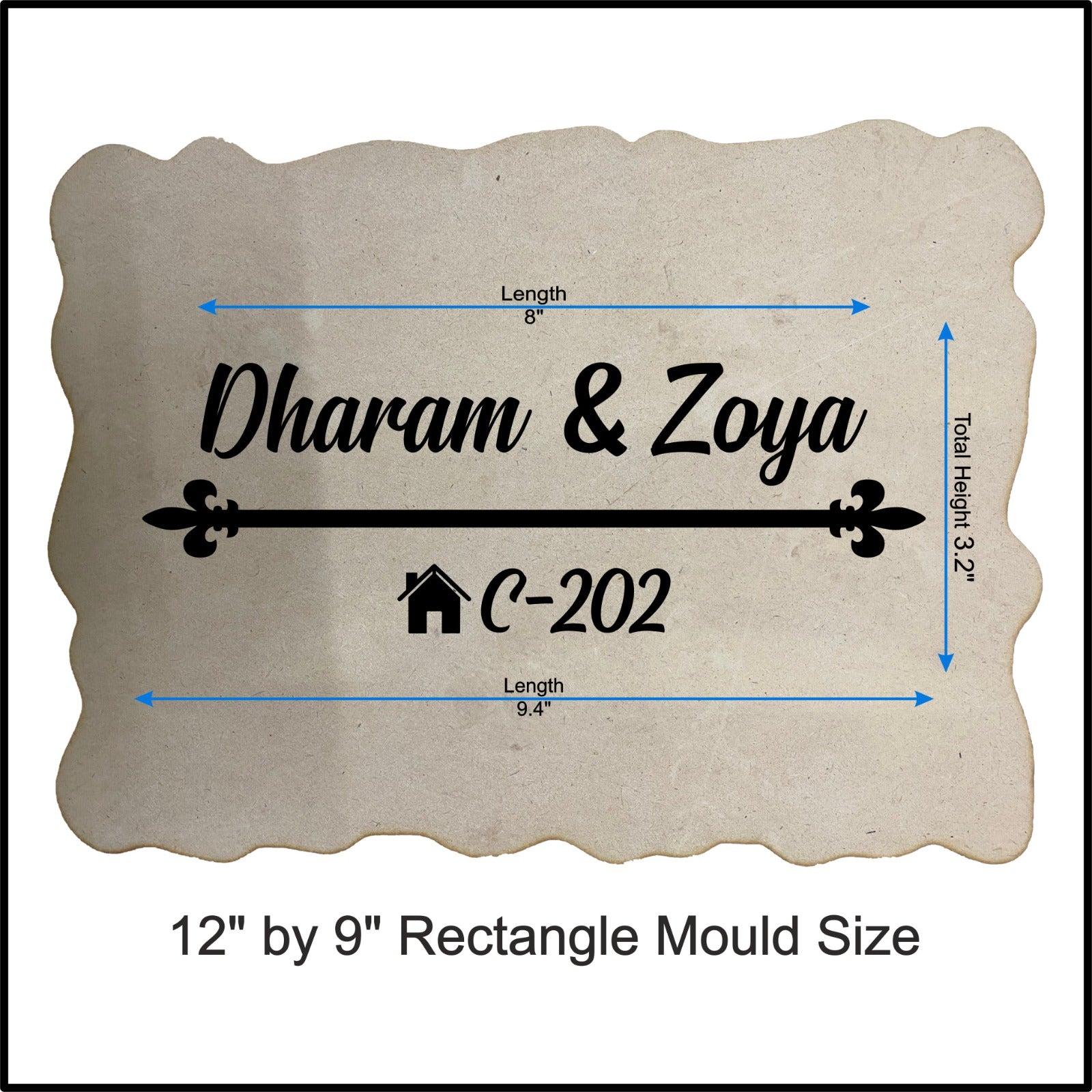 Custom Nameplate Base + Acrylic Name (Design F)