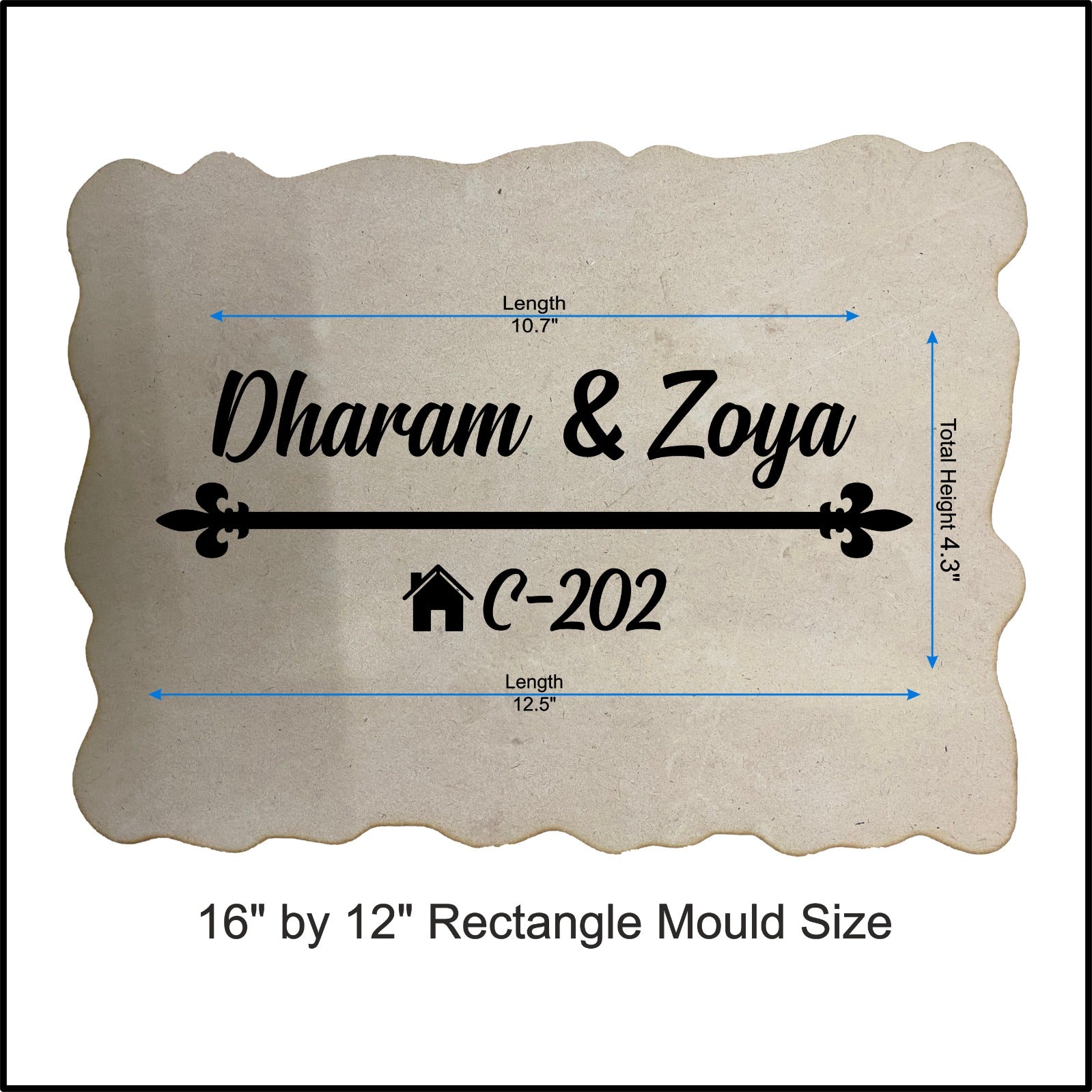 Custom Nameplate Base + Acrylic Name (Design F)