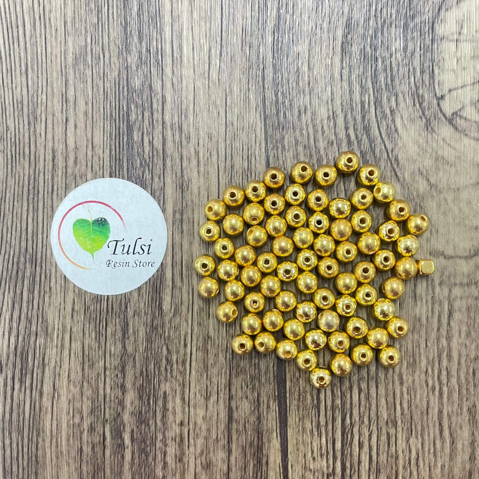 Small Light Gold Beads (B) - - Tulsi Resin Store