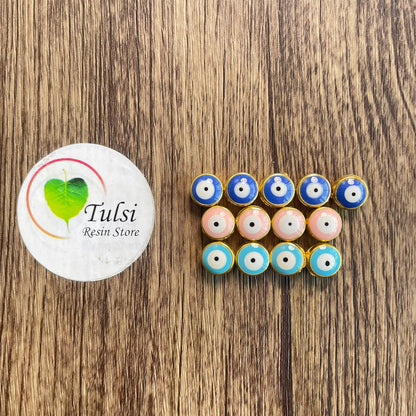 Evil Eye Beads (E) (5Pc) - Round Tulsi Resin Store