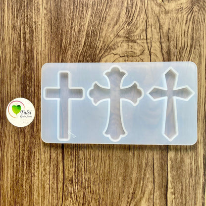 3 Cavity Cross Mould Tulsi Resin Store