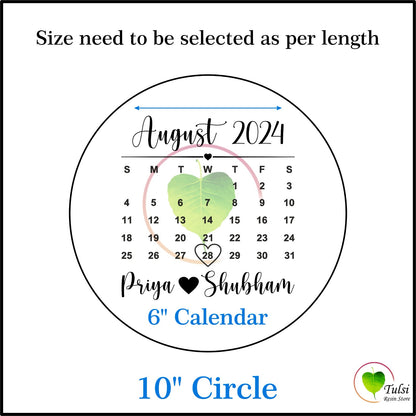 Custom Metal Sticker - Calendar 6 Inches Tulsi Resin Store