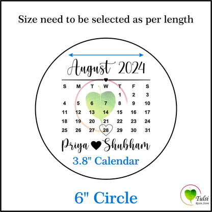 Custom Metal Sticker - Calendar 3.8 Inches Tulsi Resin Store